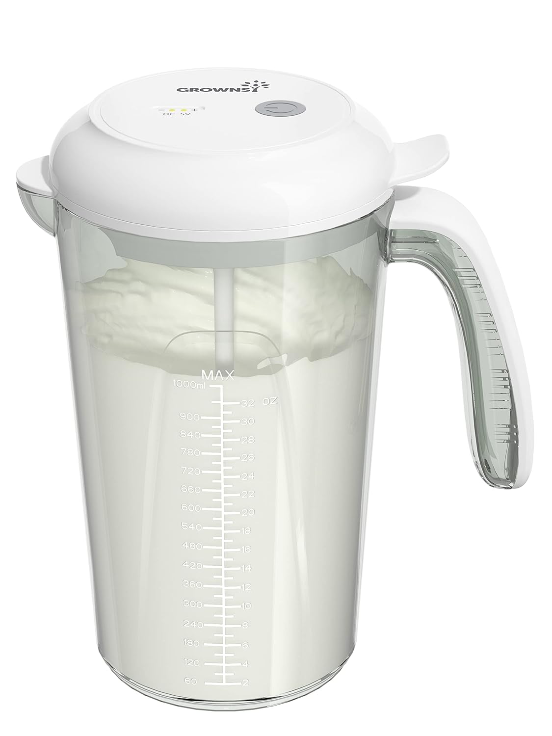 230816021046601_1 Grownsy 32OZ Baby Formula Mixer Pitcher, Rechargeable Electric Formula Mixing Pitcher, Automatically Mixing for Formula Powder Without Air Bubbles or Lumping,BPA Free,Easy to Clean - Image 1